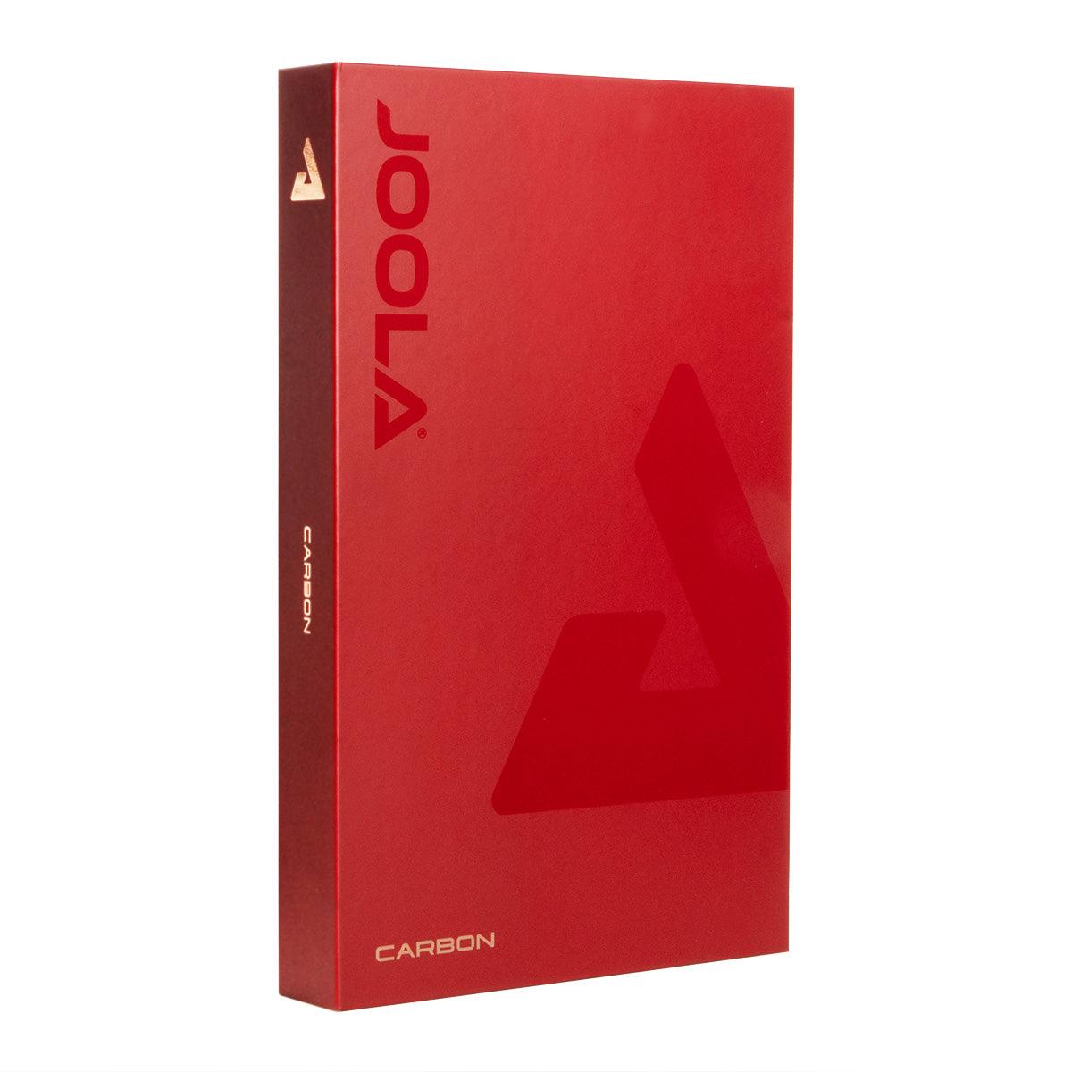 Rote Verpackung mit Schriftzug "JOOLA" und "CARBON".