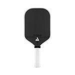 Pickleball-Schläger mit schwarzer Schlagfläche und weißem Griff, Modell Perseus TA-15.