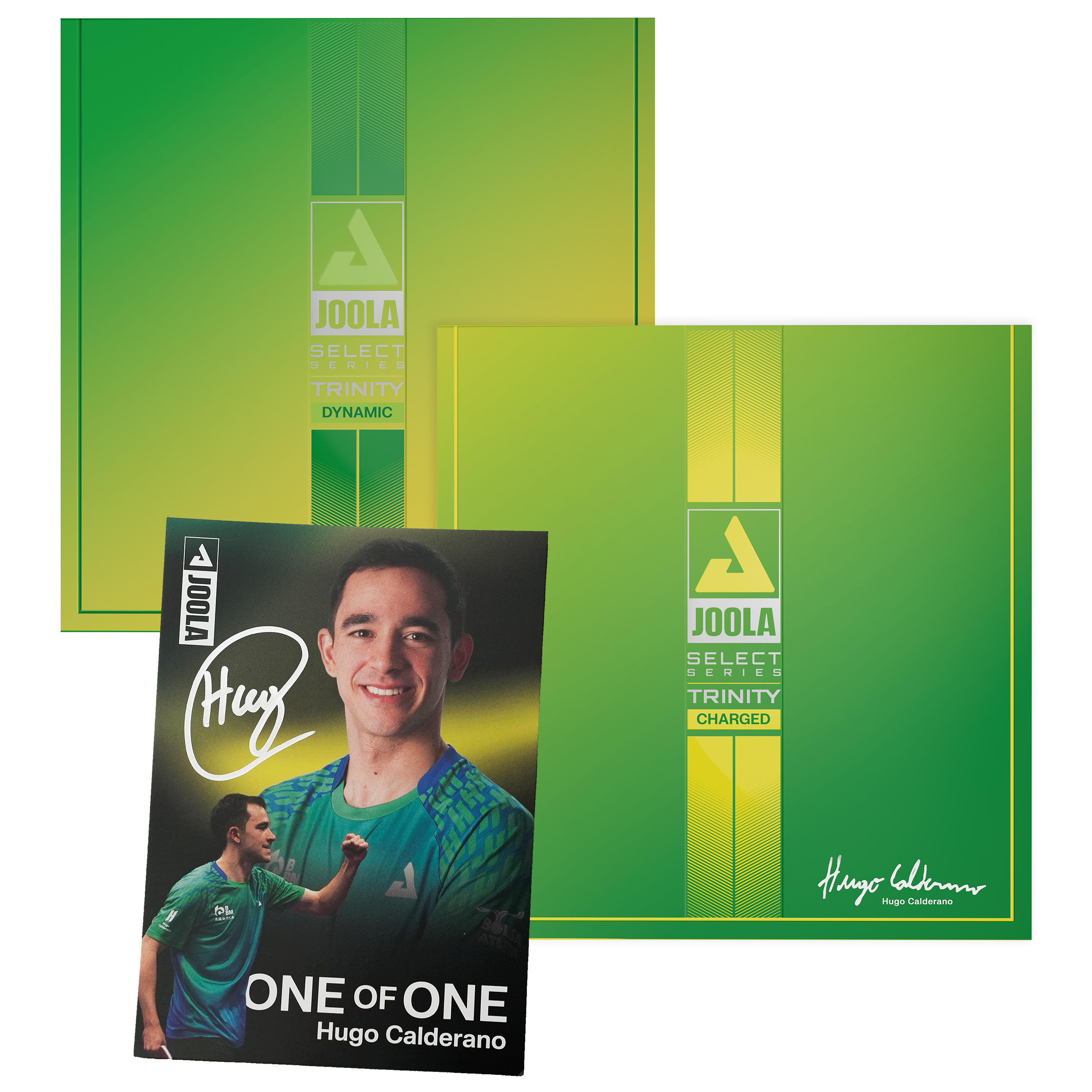 JOOLA Rubber Bundle Trinity Hugo Calderano + Autograph Card