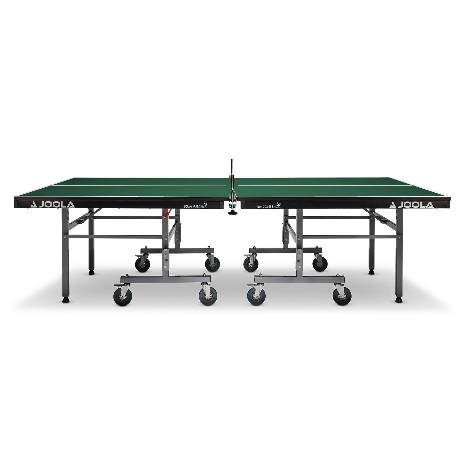 Fokus auf das Material des JOOLA Tischtennisplatte WORLD CUP 25-S ITTF, zeigt das innovative Design.