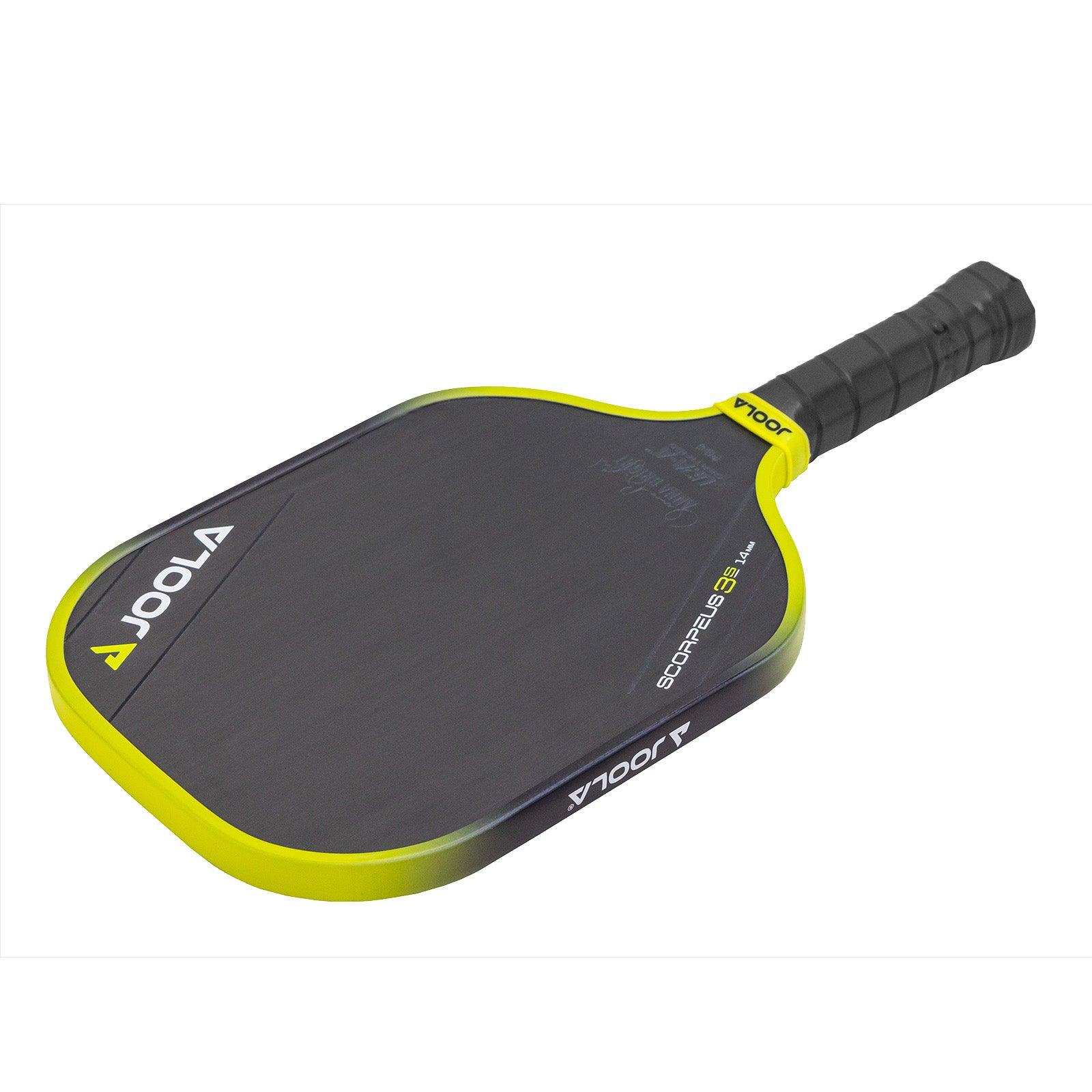 Zoom auf das JOOLA Pickleball Schläger Anna Bright Scorpeus 3S 14, betont das hochwertige Material.