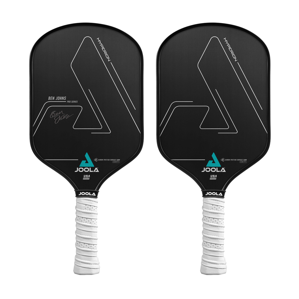 Detailaufnahme des JOOLA Pickleball Schläger Ben Johns Hyperion CFS 16 SWIFT, zeigt die Oberfläche und Struktur.