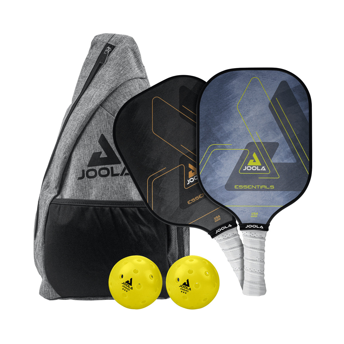 JOOLA Pickleball Set Essentials in Seitenansicht mit Fokus auf das Design.