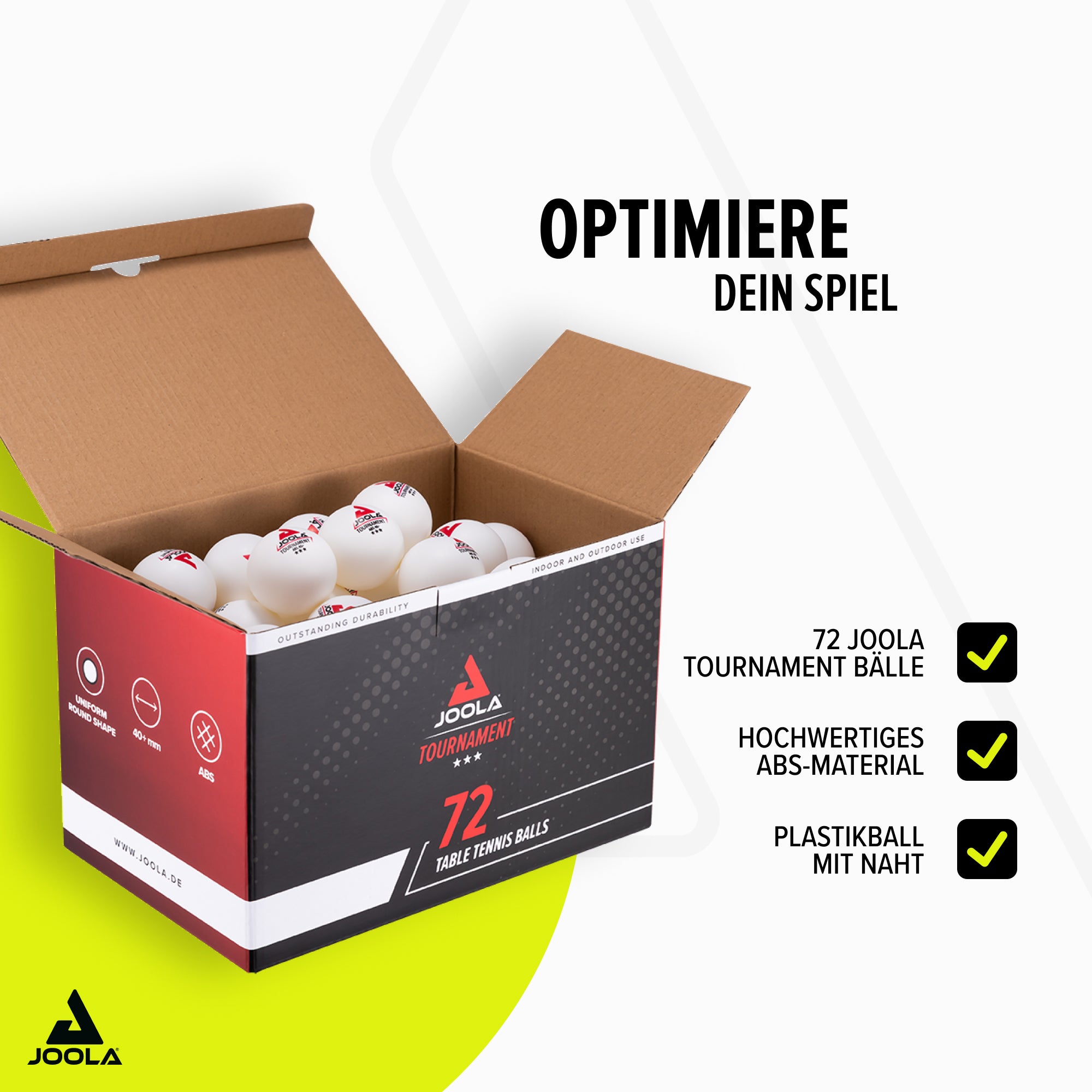 JOOLA Tischtennisball Tournament*** 40+ 72er Pack