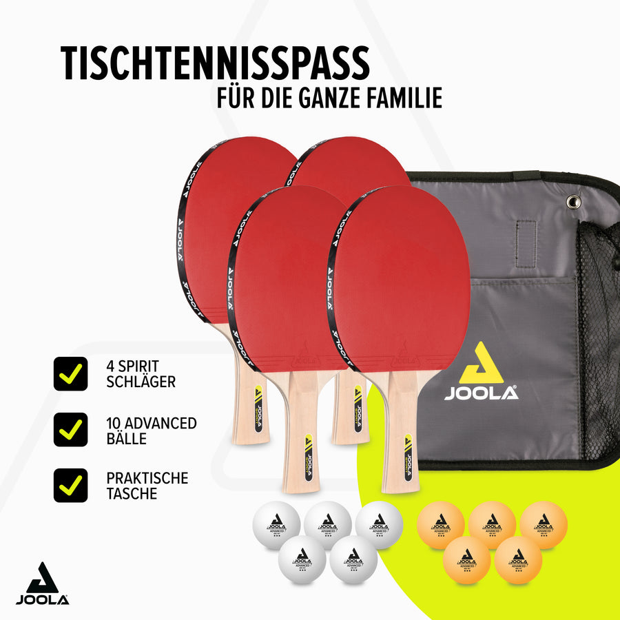tischtennisschläger aufbewahrung JOOLA Family Tischtennis-Set – Perfekt für Familienspiele zu viert