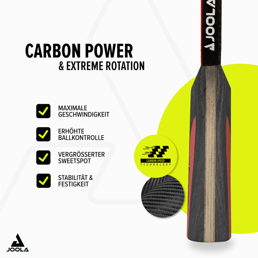 JOOLA Set da Tennis da Tavolo Duo Carbon 2 racchette da ping pong + 3 palline + 1 Borsa Portatile rosso/nero, 6 pz JOOLA Set da Tennis da Tavolo Duo Carbon 2 racchette da ping pong + 3 palline + 1 Borsa Portatile rosso/nero, 6 pz