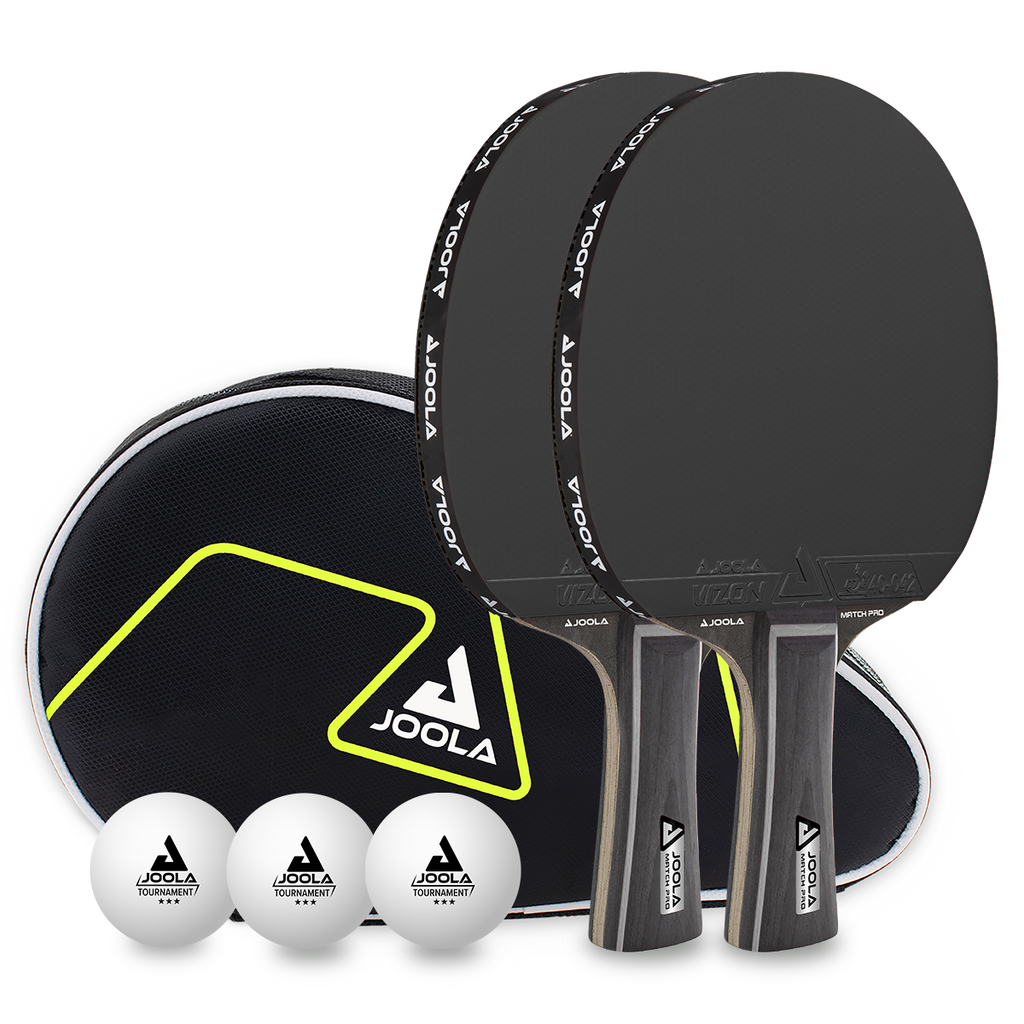 JOOLA Set BLACK DUO PRO – Table Tennis Racket & Balls Complete Set