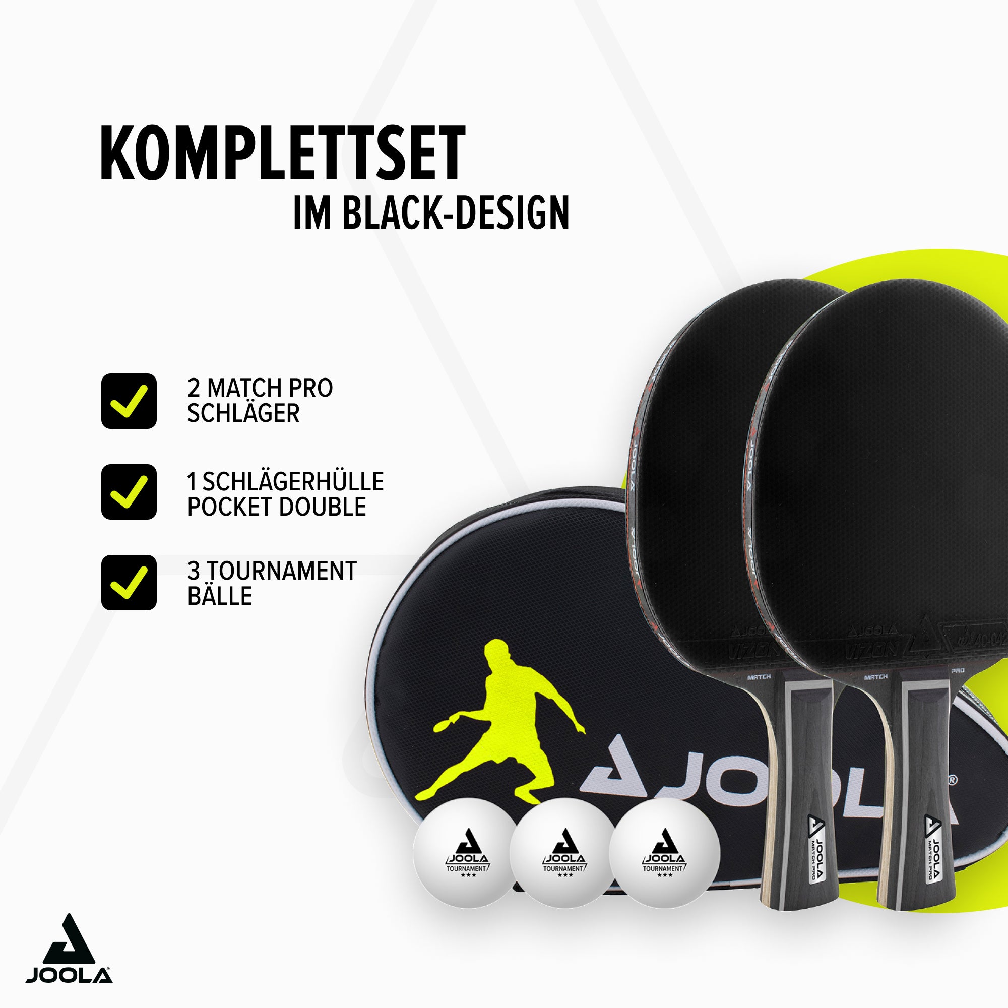 JOOLA Tischtennis-Set Black Duo Pro