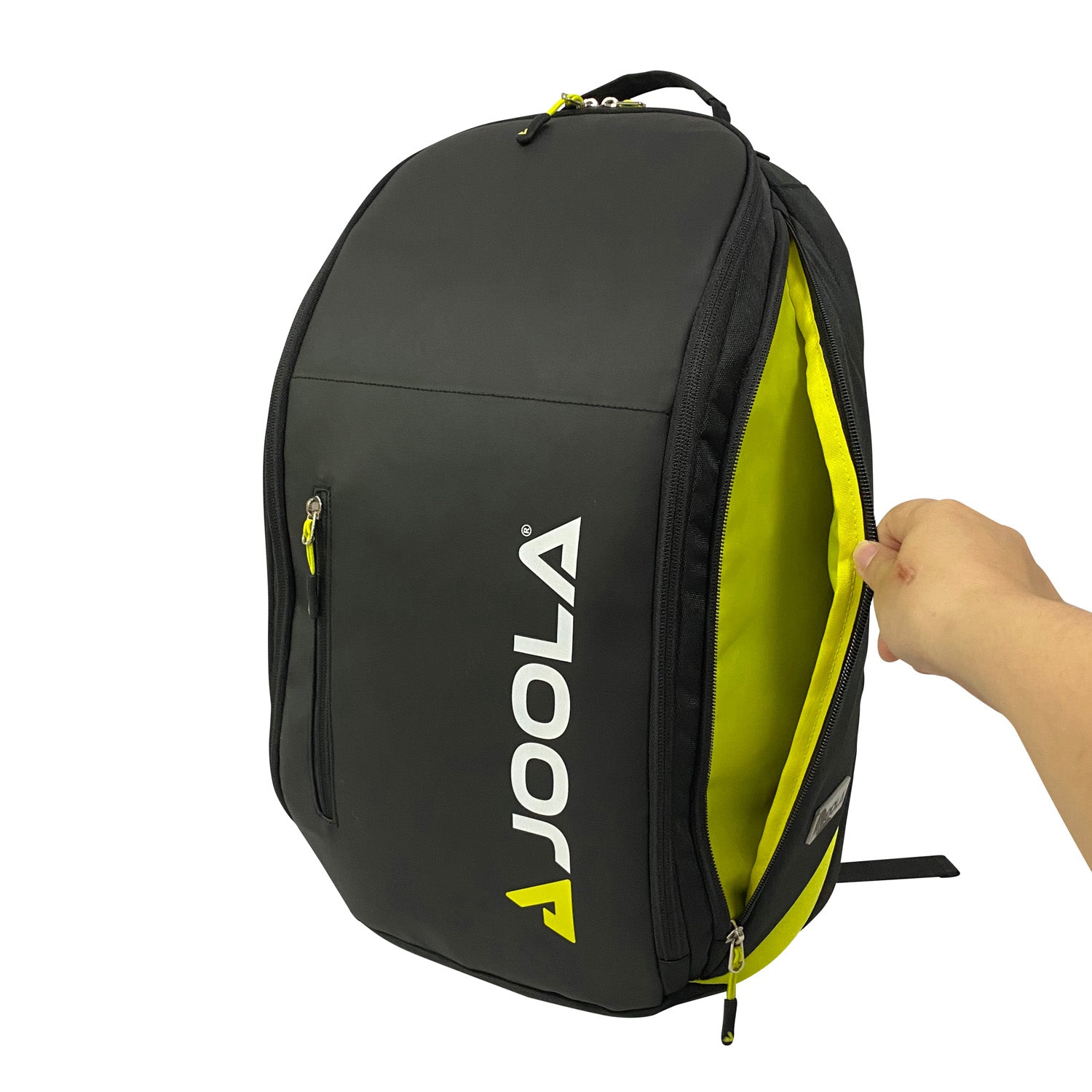 Detailansicht des Logos auf dem JOOLA RUCKSACK VISION II, zeigt Branding-Details.